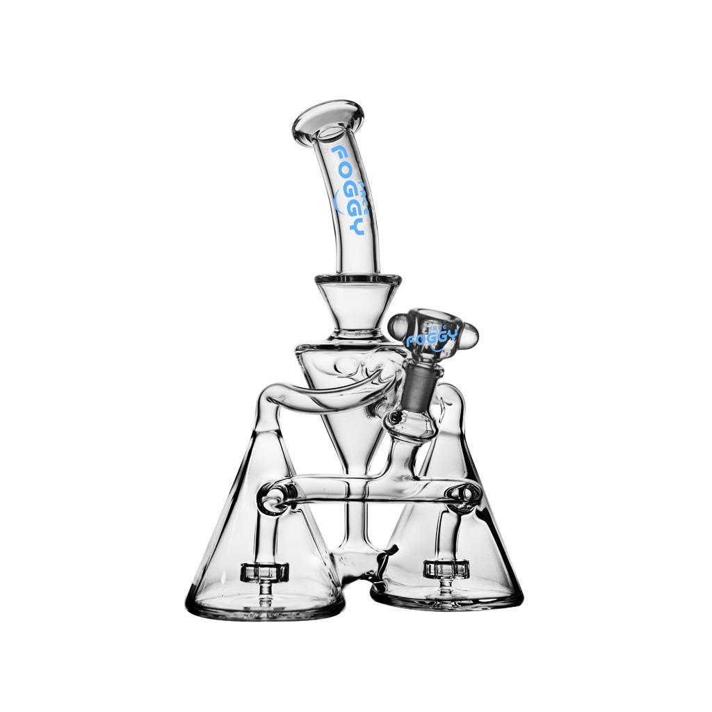 Recycler DAB Rig, 10 inch Premium Glass Bong, Foggy Face