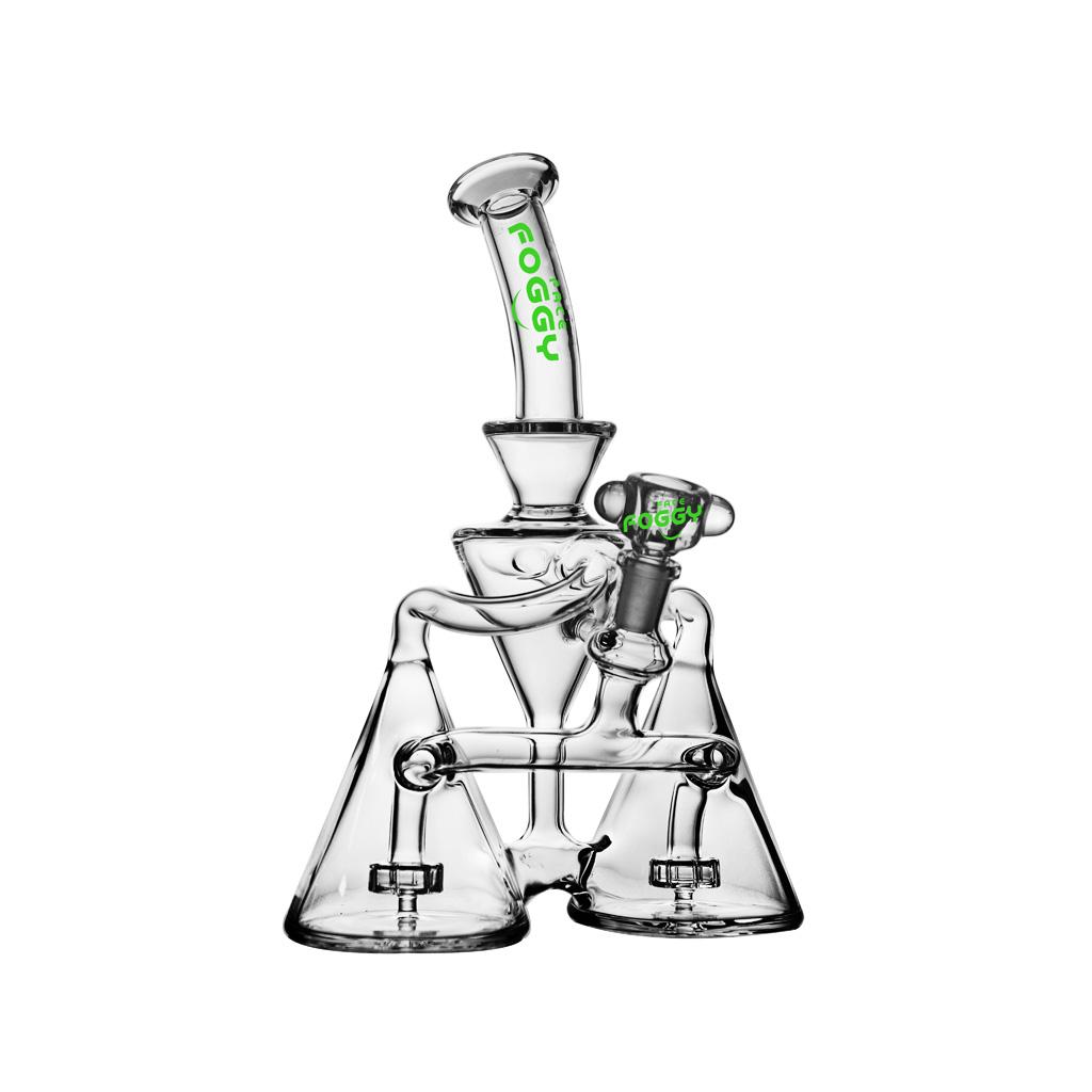 Recycler DAB Rig, 10 inch Premium Glass Bong, Foggy Face