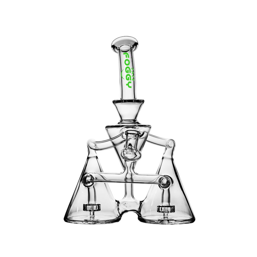 Recycler DAB Rig, 10 inch Premium Glass Bong, Foggy Face - Image 2