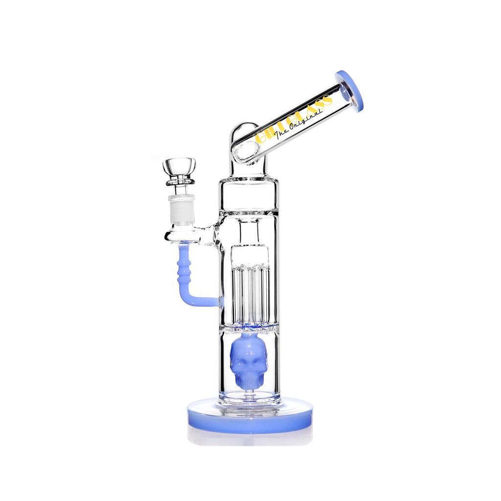 DAB Rig skull Percolator, 12 inch Premium Glass Bong, Gili Glass